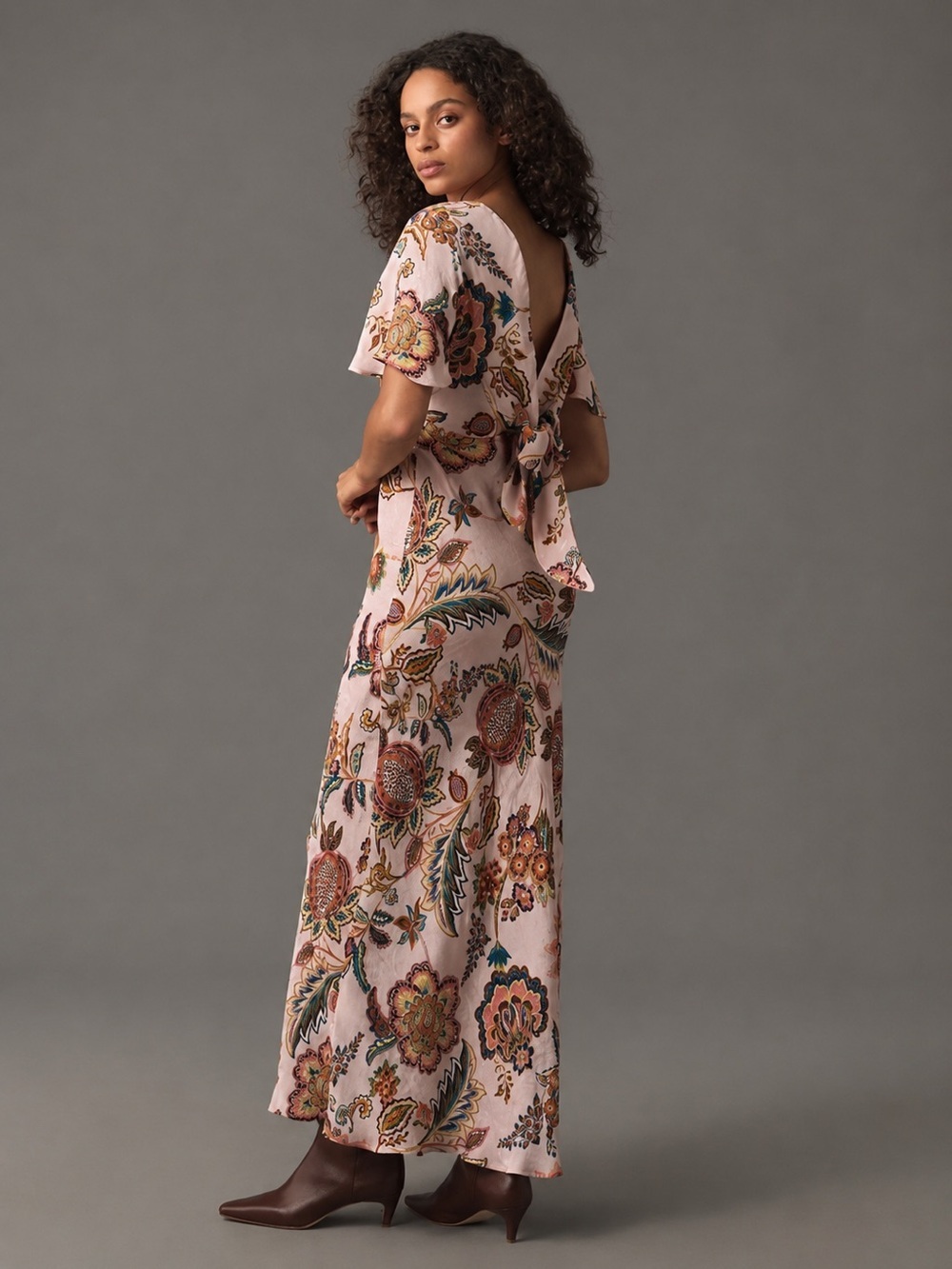 Anthropologie X Kachel Flutter-Sleeve Slip Dress